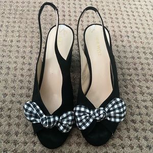 Nine West Open Toe Sling Backs Size 8.5